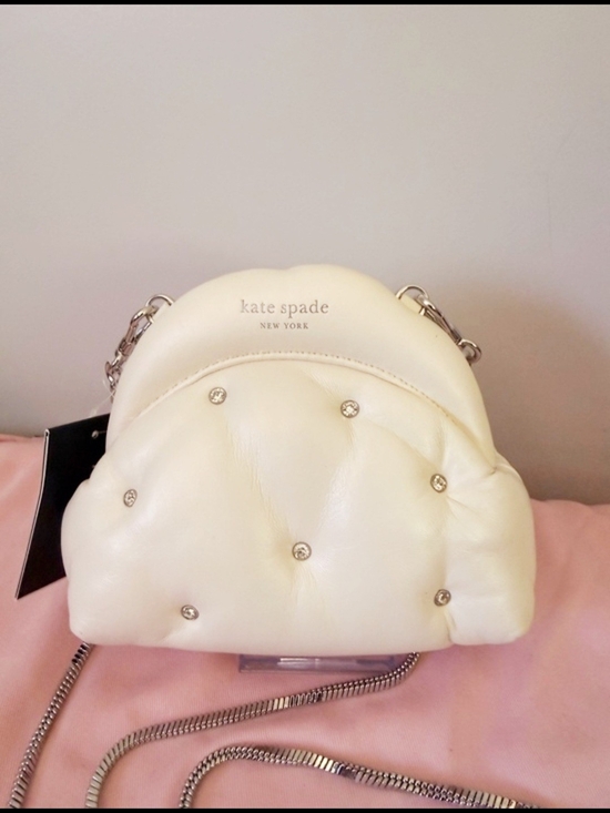 kate spade Handbags - kate spade cream quilted crossbody with crystal studs
